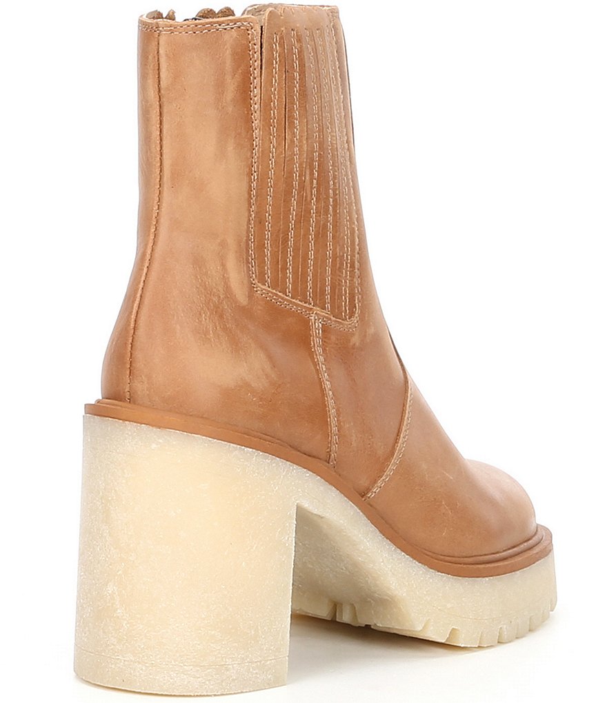 Free People James Leather Block Heel Chelsea Booties
