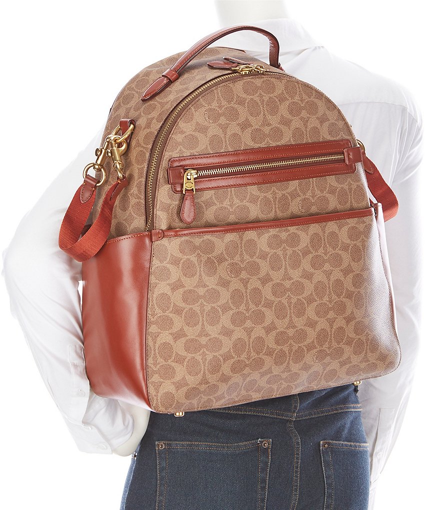 COACH Signature Coated Canvas Baby Backpack
