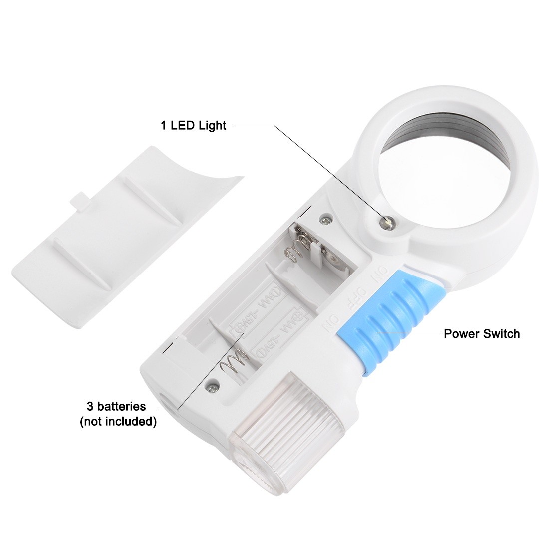 Magnifying Glass with Light, 12X LED Illuminated Handheld Magnifier 1200% Loupe w Handle,for Book and Newspaper ,, Jewelry, Antiques, Coins, Rocks, Stamps, Watches, Repair