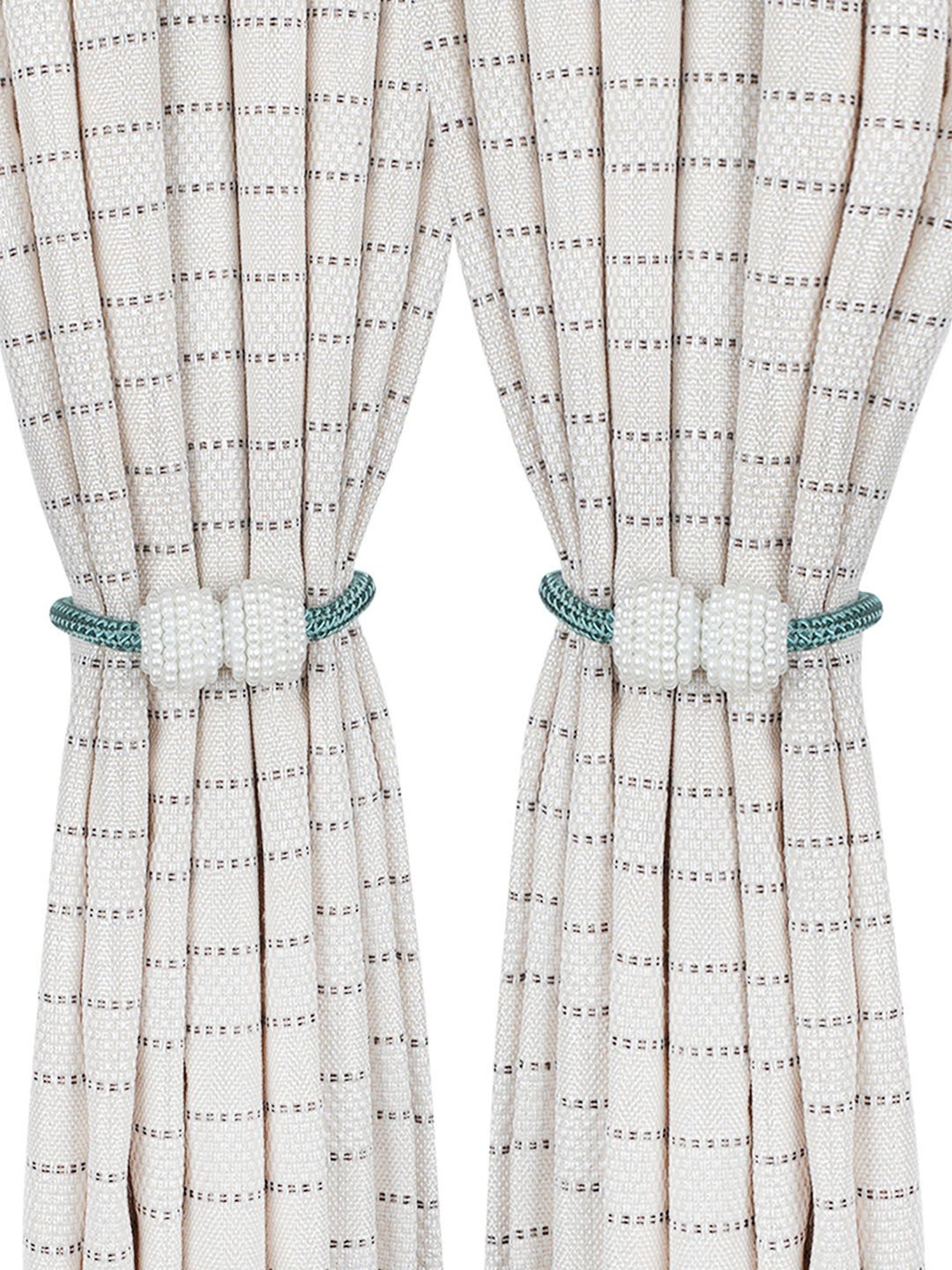 Romee Green Polyester Solid Curtain Tie and Hold Backs