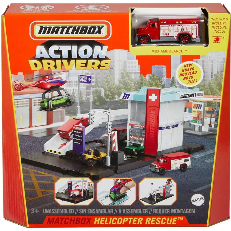 Matchbox Action Drivers Matchbox Helicopter Rescue Playset