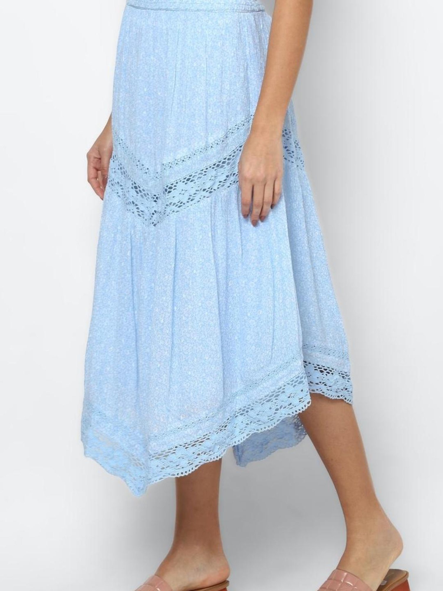 American Eagle Outfitters Blue Self Print Skirt