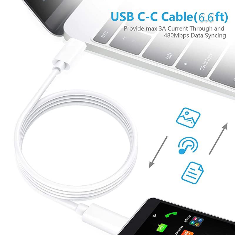 USBC Power Adapter USB C Wall Charger Cable for MacBook Pro 13 inch MacBook Air 13 inch 2020 2019 2018 USB C Laptop Charger 61 Watt USB Type C PD Fast Charger with 66ft USB C to C Power Cord