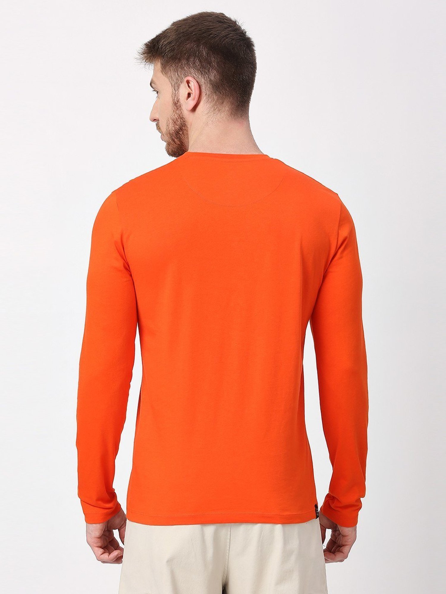 Being Human Orange Regular Fit Printed T-Shirt
