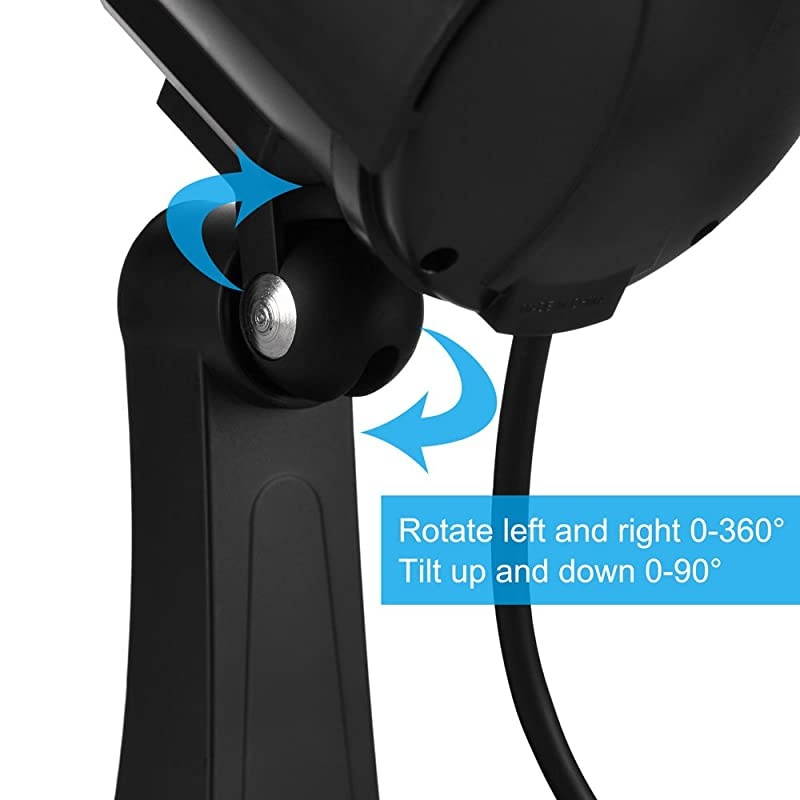 Security Camera Fake CCTV Surveillance System with Realistic Red Flashing Lights and Warning Sticker for Indoor Outdoor 1 Black