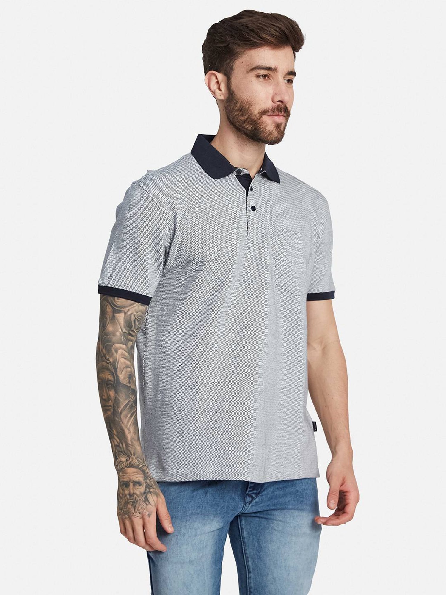 Octave Navy Regular Fit Polo T-Shirt