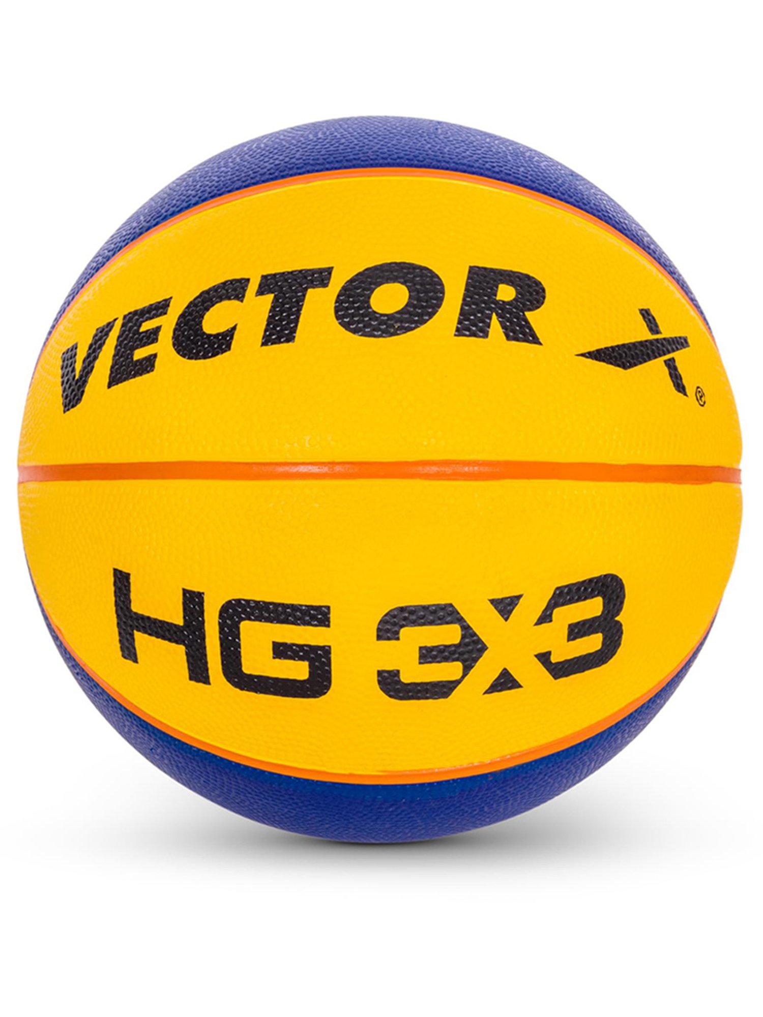 Vector X HG 3X3 Official Match Ball Specialized Reinforced Rubber Basketball (Blue & Yellow) Size -6