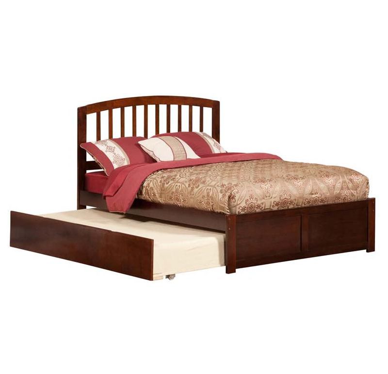 Richmond Full Flat Panel Foot Board w/ Urban Trundle Antique Walnut - Atlantic Furniture