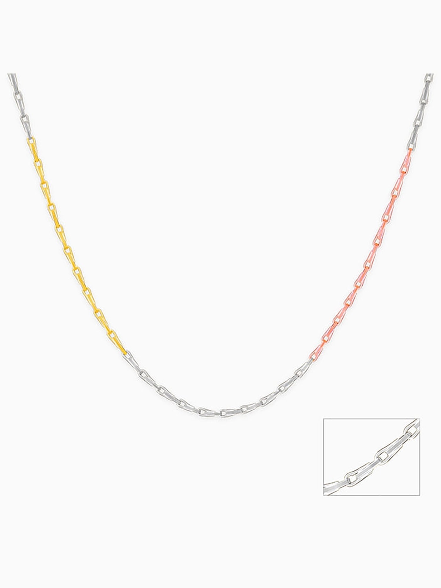 GIVA 92.5 Sterling Silver Three-Tone Bar Chain for Womens and Girls