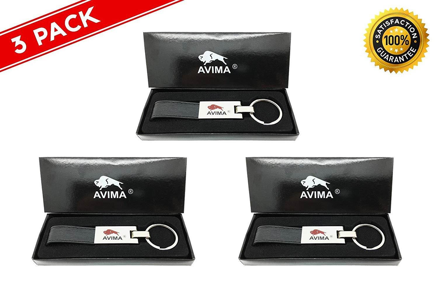 #1 BEST Premium Quality Elegant Classic Casual Durable Stylish Genuine Leather Strap Key Chain Car Key Keyring Key Fob with 1 Key Ring, Black - 100% SATISFACTION GUARANTEE (3 Pack 1 Key Ring)