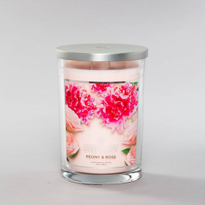 19oz Jar 2-WIck Peony and Rose Candle - Home Scents by Chesapeake Bay Candle