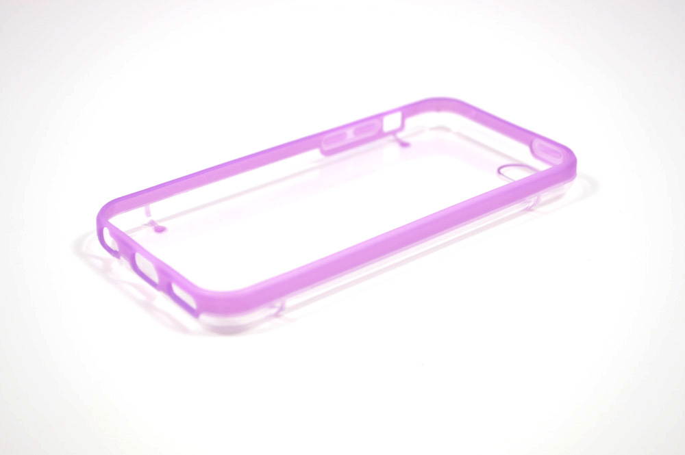 Purple Glow in the Dark Rubber Edge iPhone 5C Plastic Cell Phone Cover Case with Free Stylus