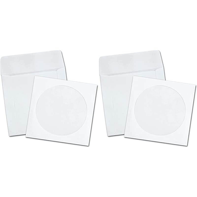 CD/DVD Envelopes, White, Pack of 100 (62903), 2 Pack