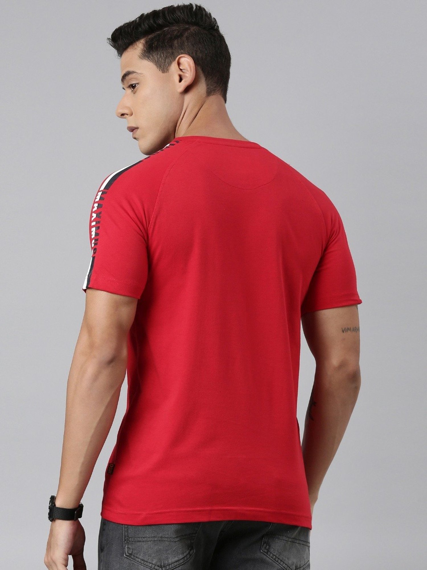 Dixcy Scott Maximus Red Cotton Regular Fit T-Shirt