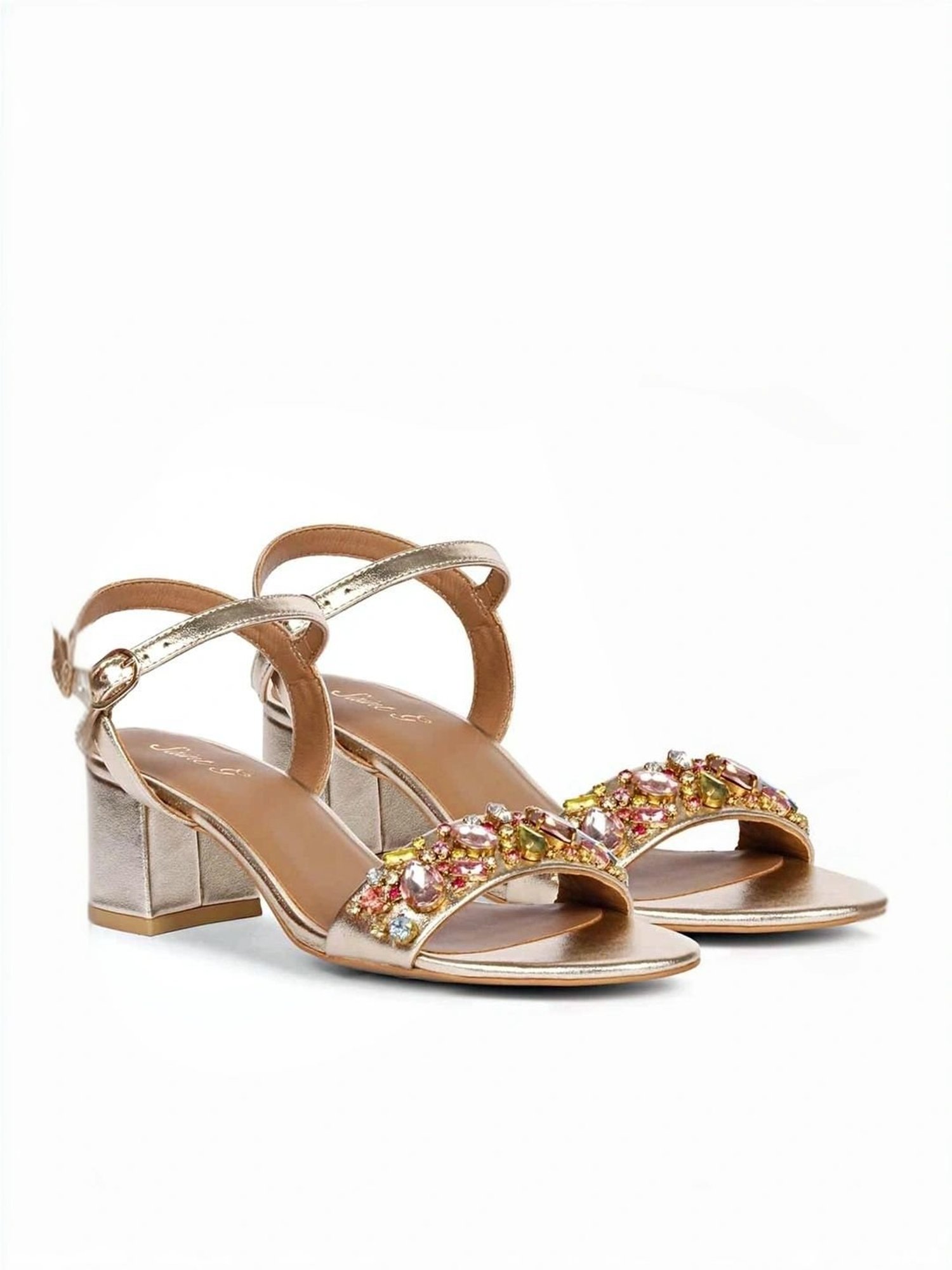 Saint G Women's Ella Platin Ankle Strap Sandals