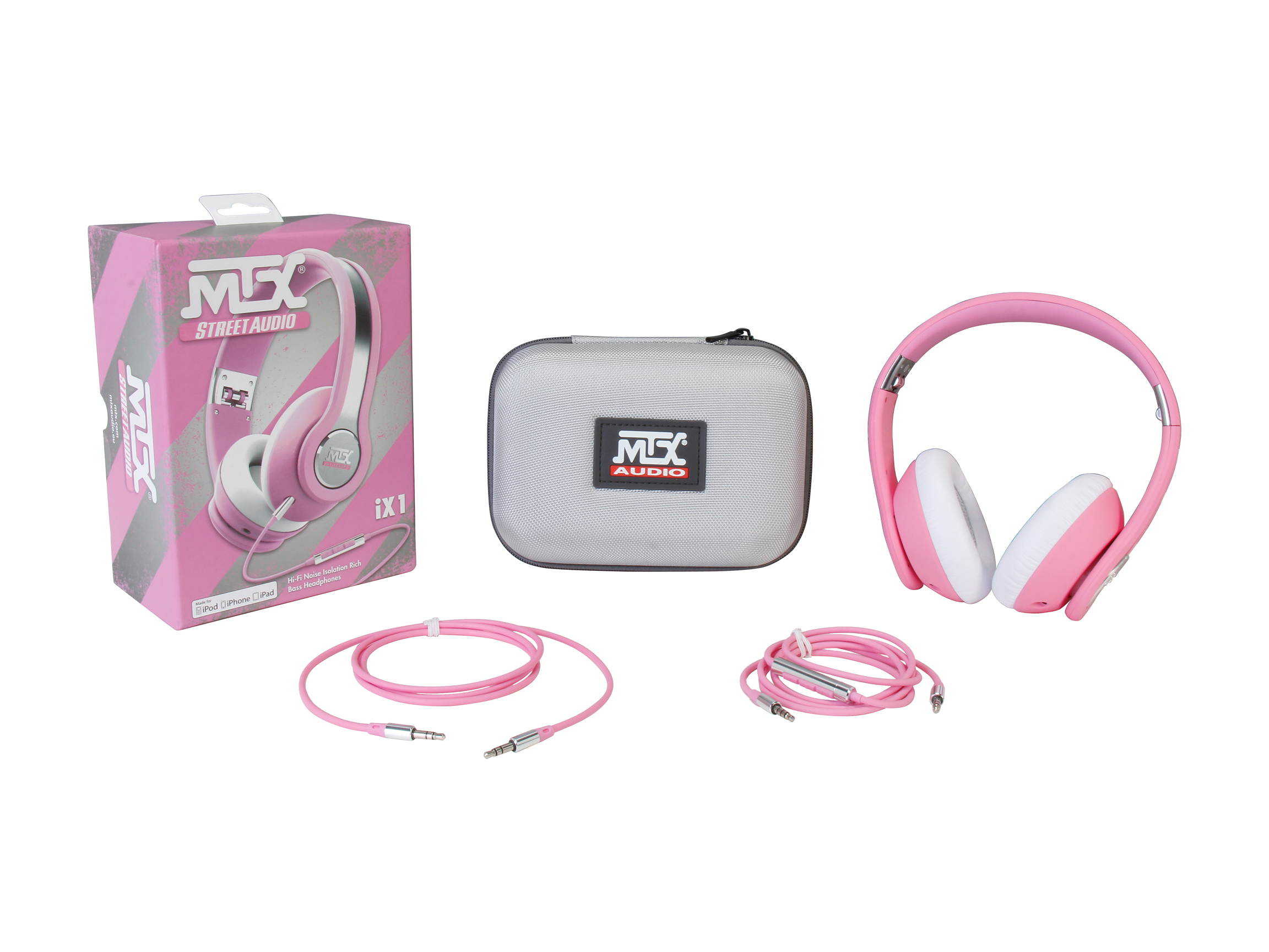 MTX StreetAudio Black iX1 - Black On Ear Acoustic Monitor Headphones