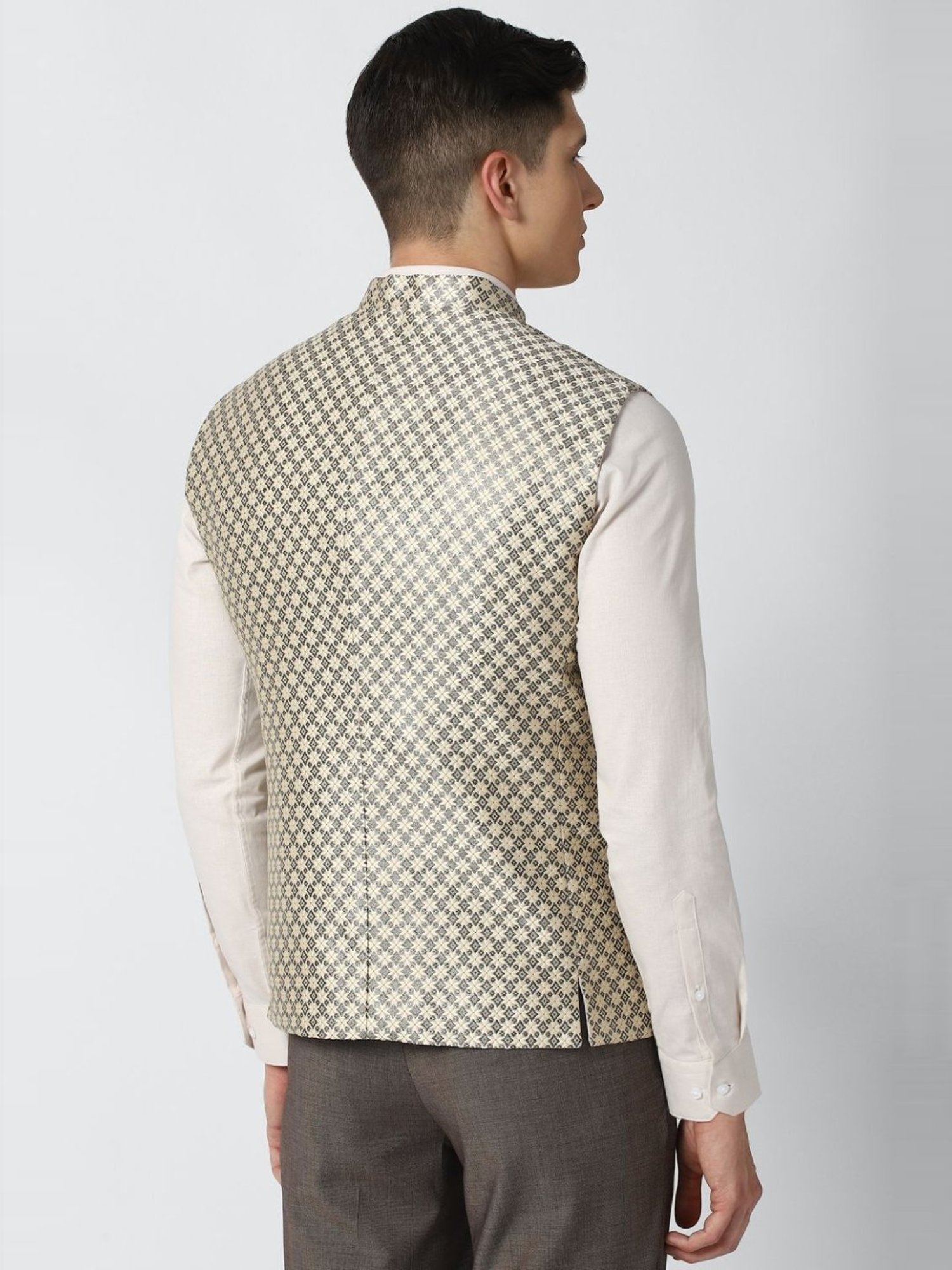 Fabindia Multicolor Regular Fit Printed Cotton Nehru Jacket