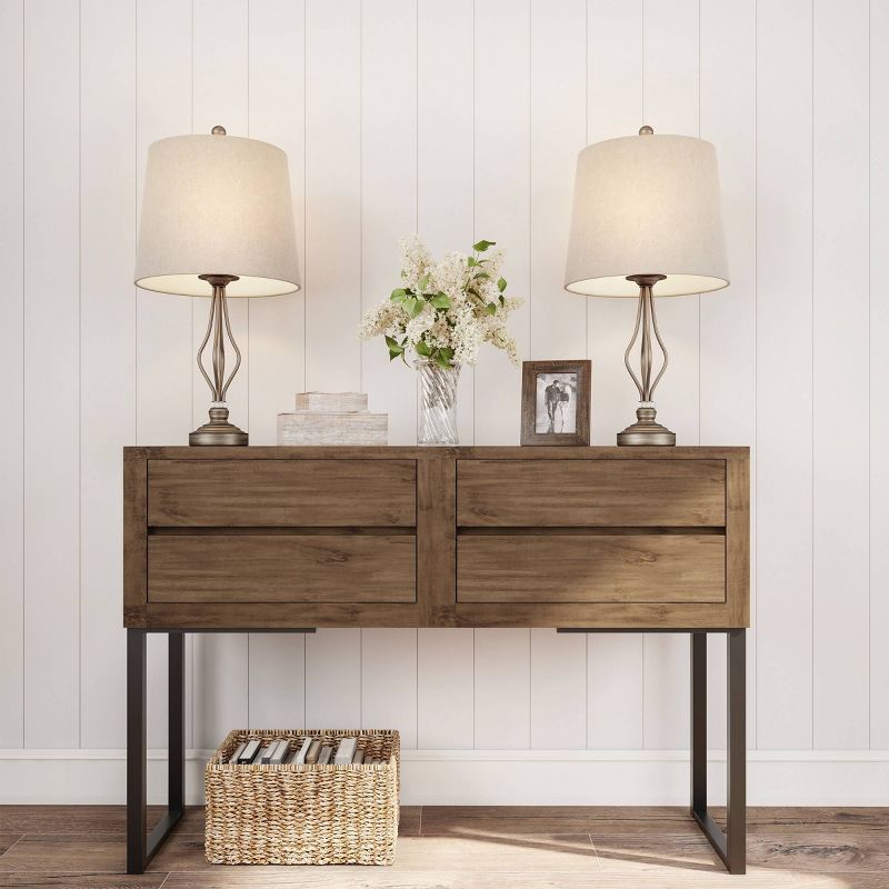 Set of 2 Modern Curved Openwork Lamps