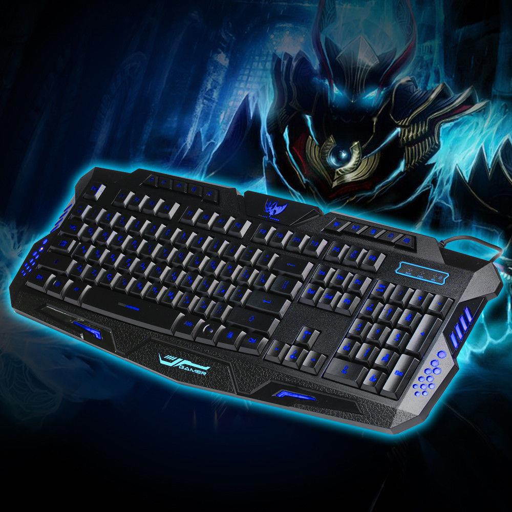 LED Gaming Wired keyboard+Mouse Mice A Set Multimedia Keyboard Mouse Bundles