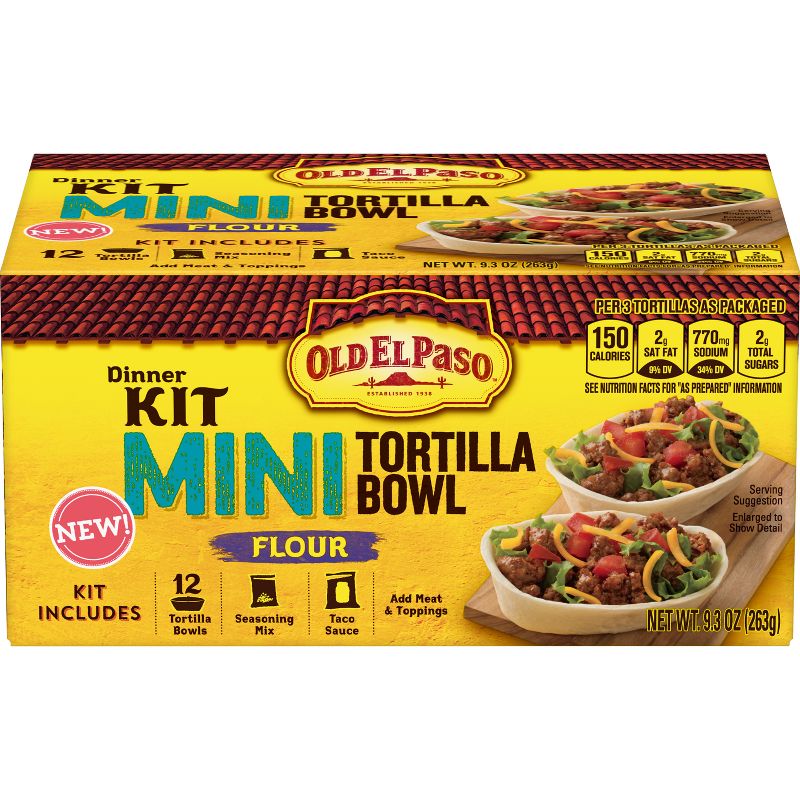 Old El Paso Dinner Kit Mini Taco Bowl - 9.3oz
