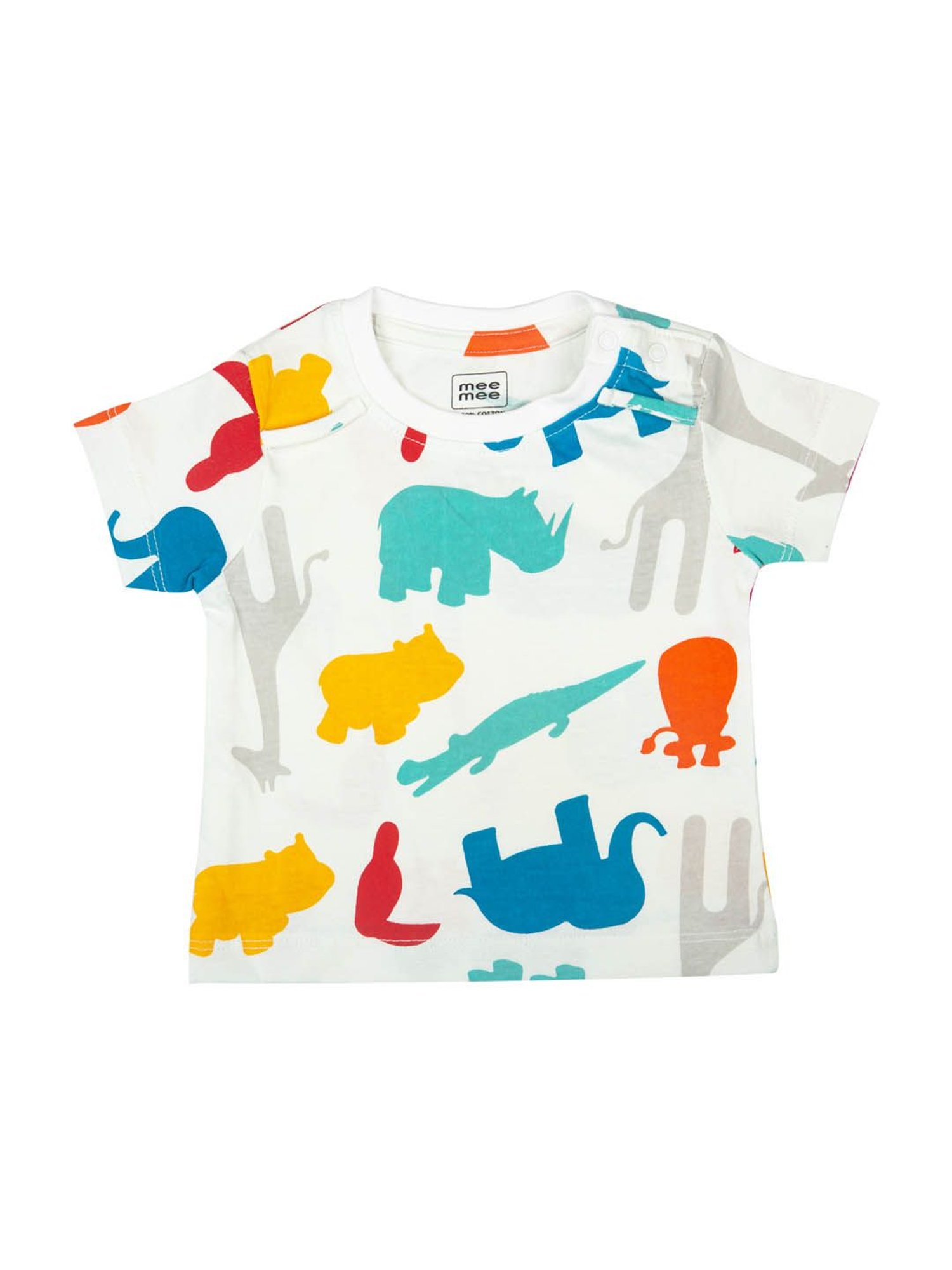 Mee Mee Kids Multicolor Printed T-Shirt with Dungaree