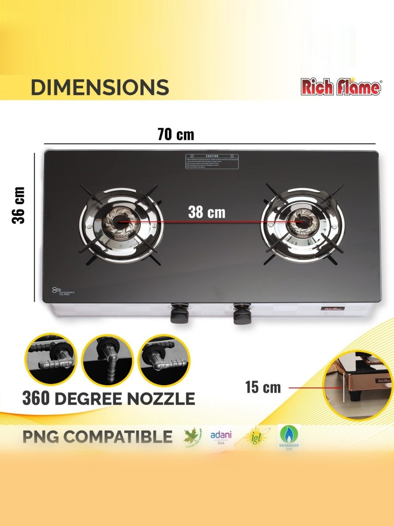 Glen LPG Gas Stoves with 3 Burner