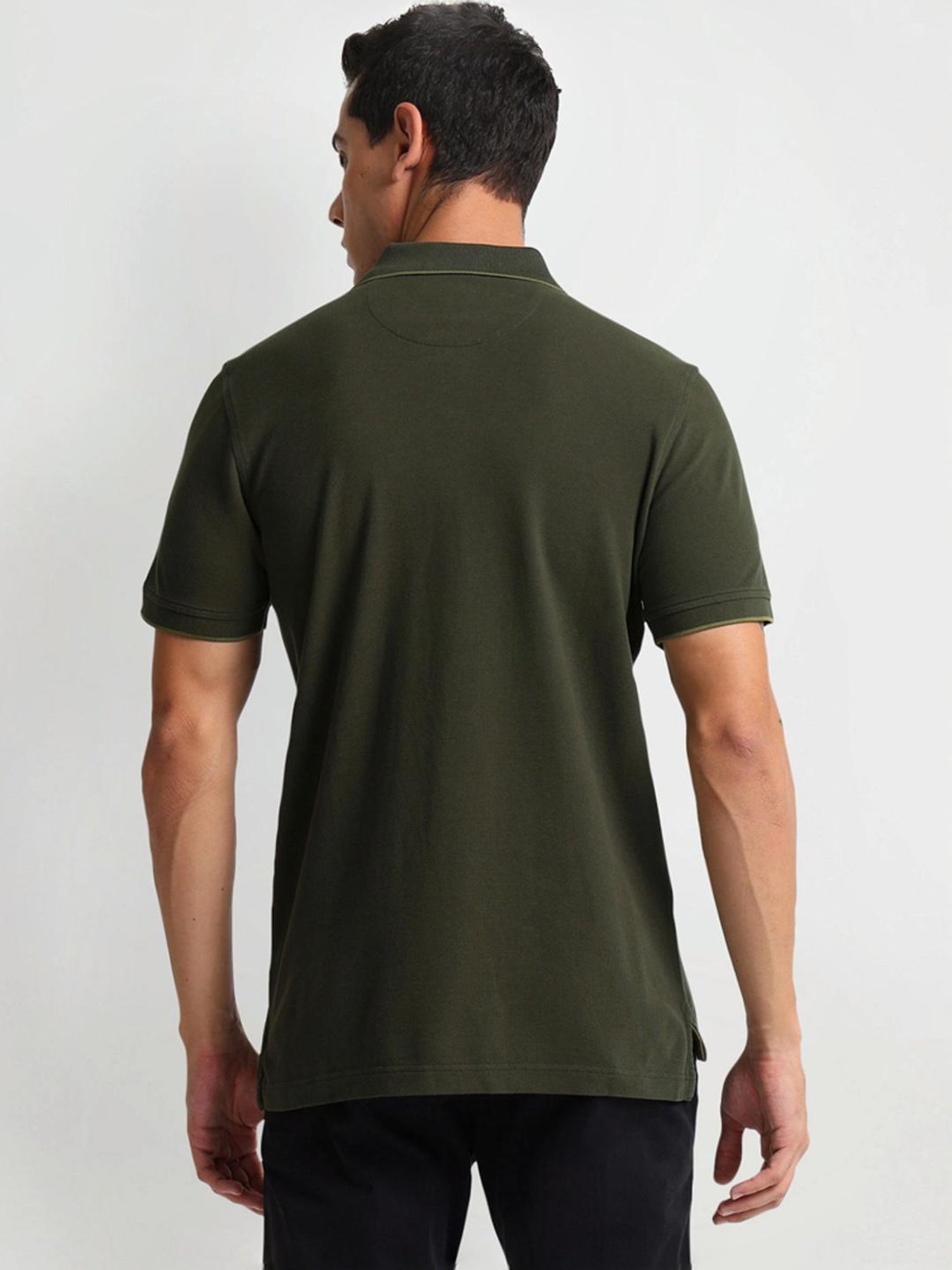 Arrow Sports Green Regular Fit Polo T-Shirt