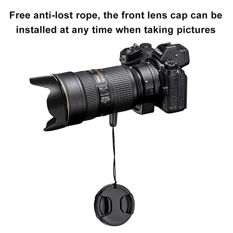 52mm Snap on Center Pinch Front Lens Cap Rear Lens Cap Body Cap Replacement for Nikon DSLR D3500 D3400 D3300 D3200 D3100 D7100 D7000 D850 P1000 D5500 D5300 Antidust Lens Protector2 Sets