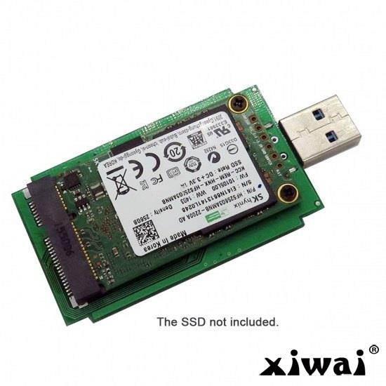 Xiwai Mini PCI-E mSATA to USB 3.0 External SSD PCBA Conveter Adapter Pen Driver Card with Case