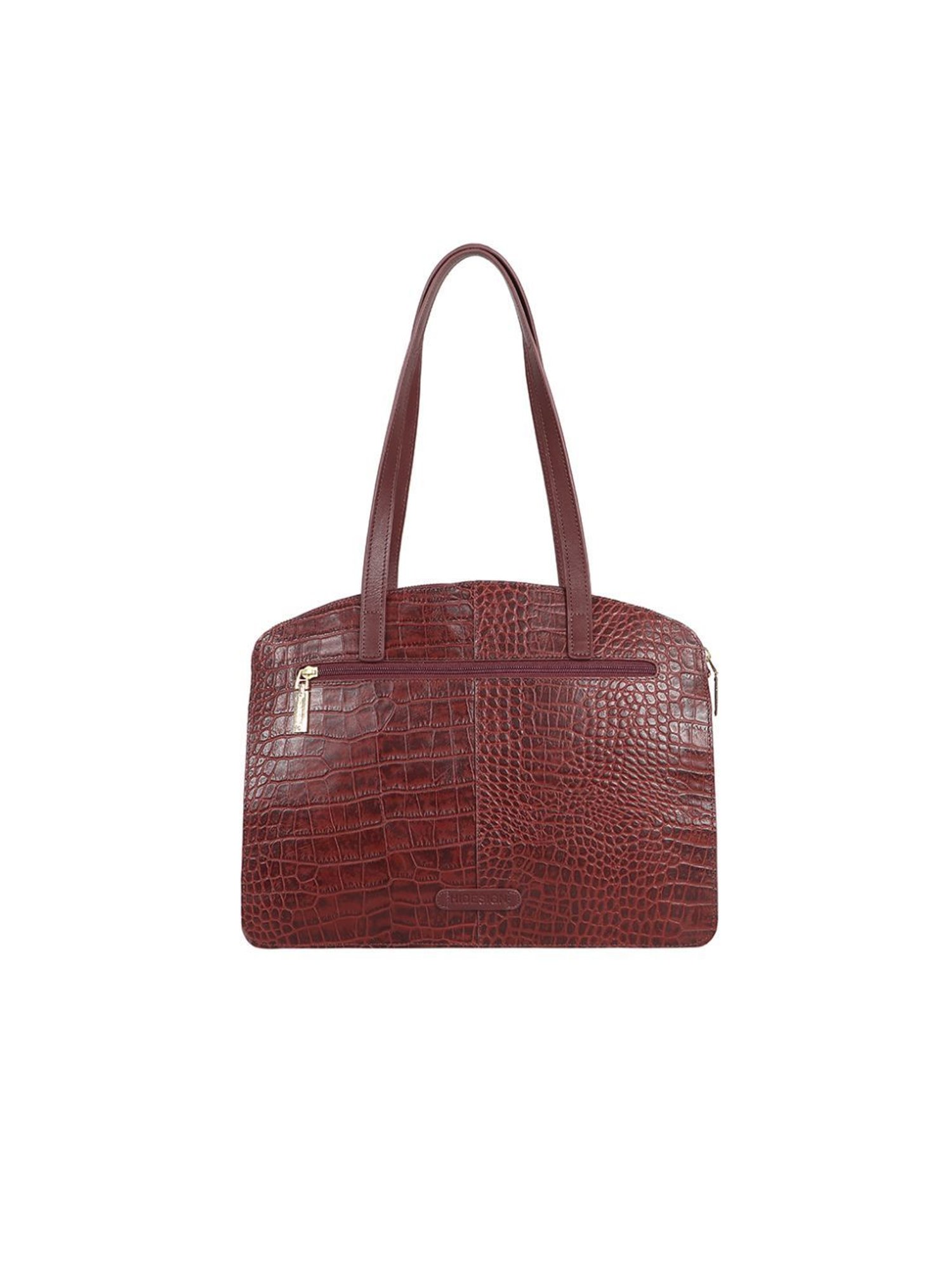 Hidesign Freedom Red Textured Medium Shoulder Handbag With Pouch