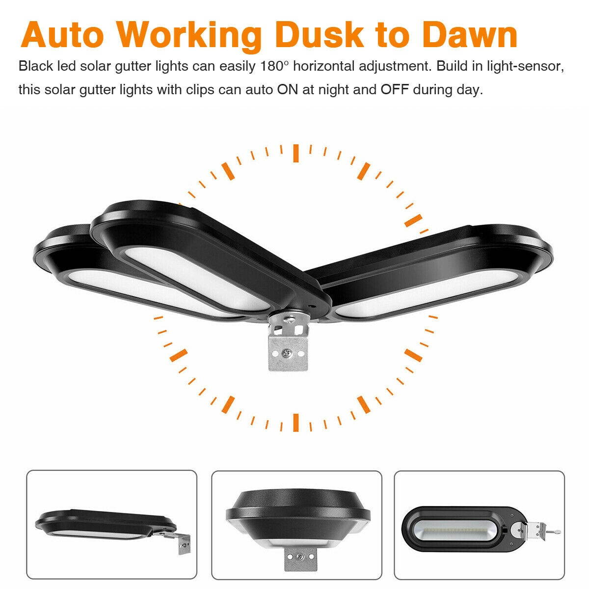 Outdoor Commercial 18 LED Solar Street Light IP55 Waterproof Dusk to Dawn Lamp