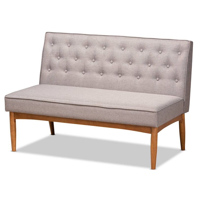 3pc Sanford Tan Wood Dining Nook Set Walnut Brown - Baxton Studio