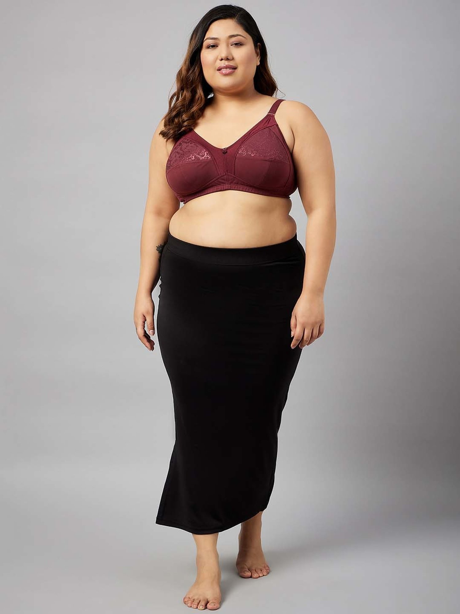 Secrets By ZeroKaata Black & Yellow Plain Saree Shapewear - Pack Of 2