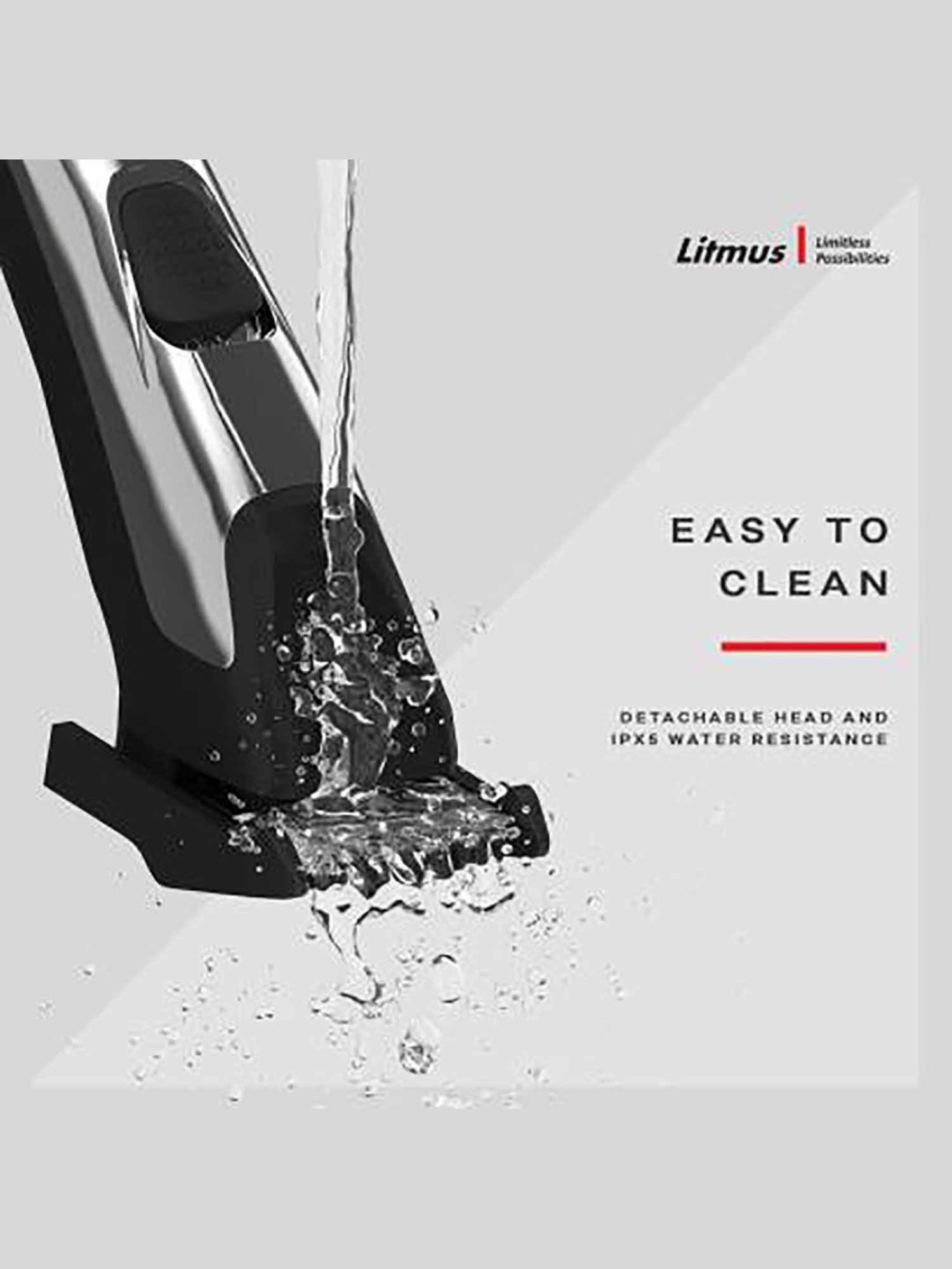 Litmus Precision PT-101 3W Corded and Cordless Trimmer for Men (Silver/Black)