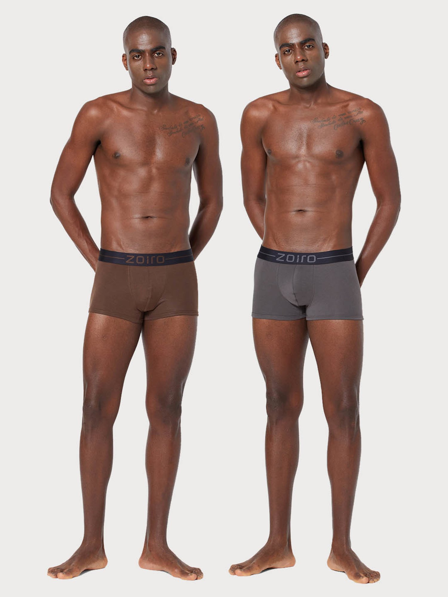 Zoiro Canteen & Smoked Pearl Cotton Regular Fit Trunks - Pack Of 2