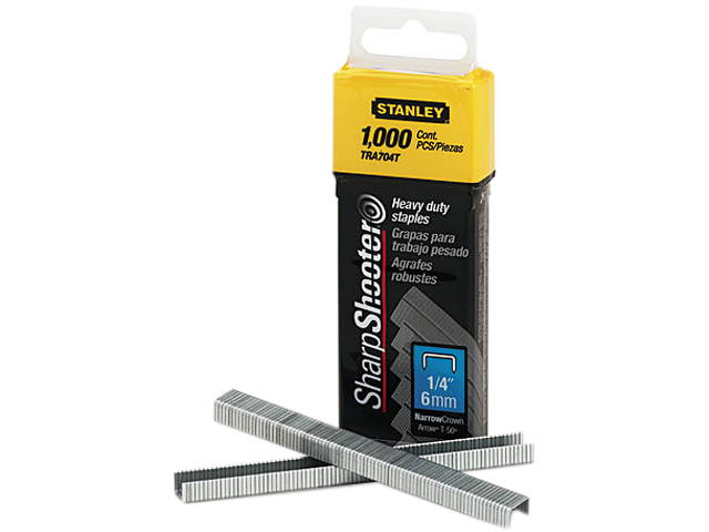Stanley TRA704T Sharpshooter 1/4 Inch Leg Length Staples, 1,000/Box