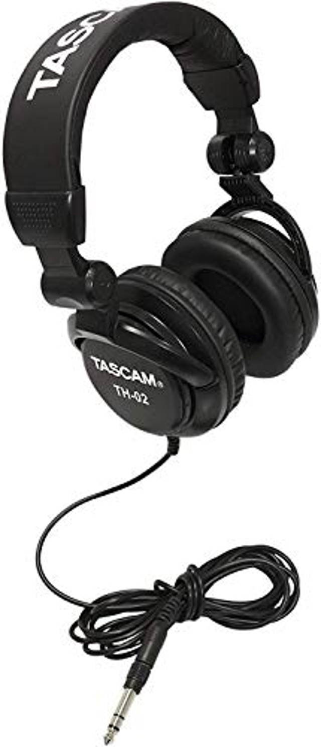 Tascam TH-02 Closed Back Studio Headphones, Black