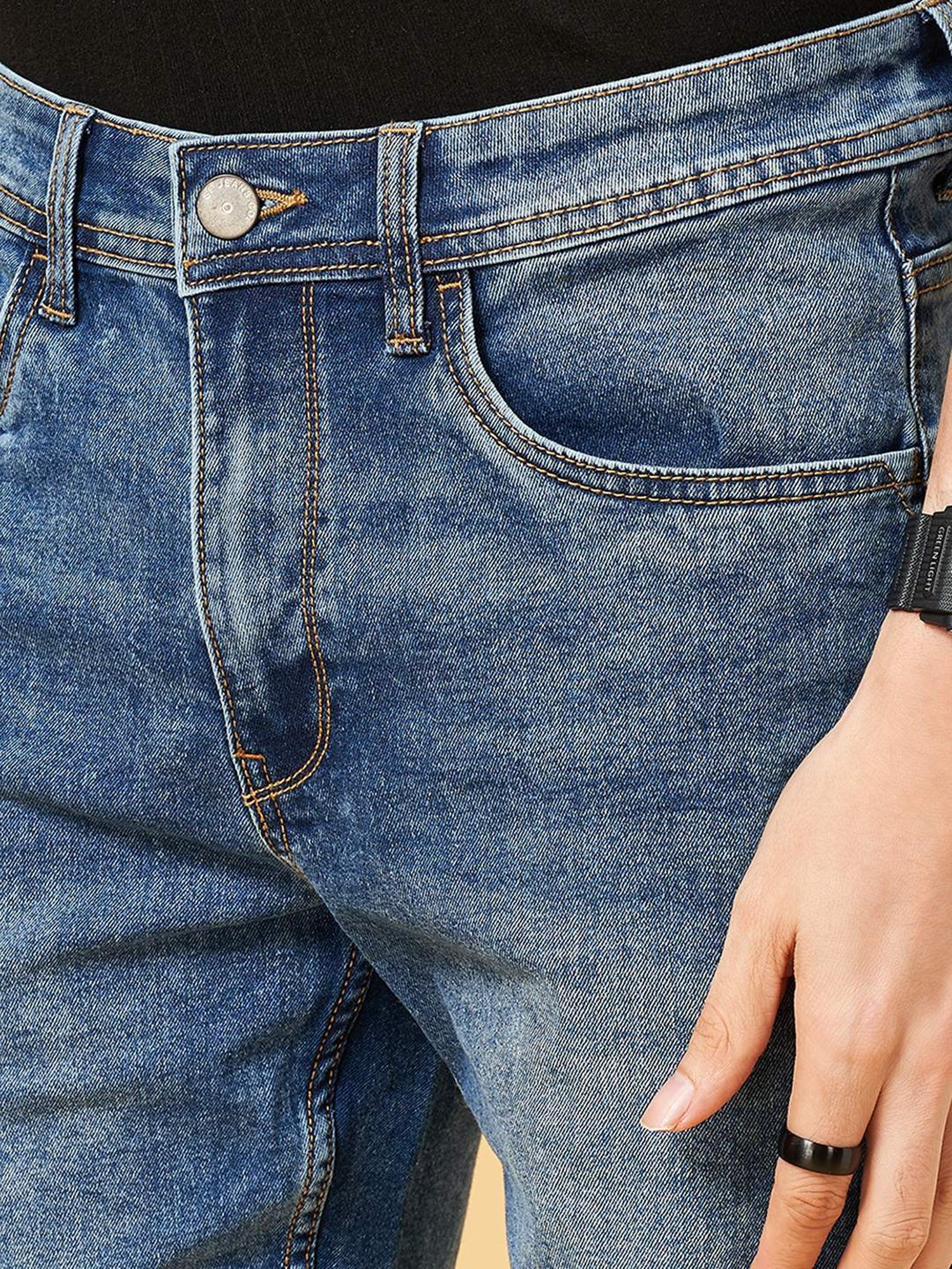 SF Jeans by Pantaloons Blue Cotton Regular Fit Denim Shorts