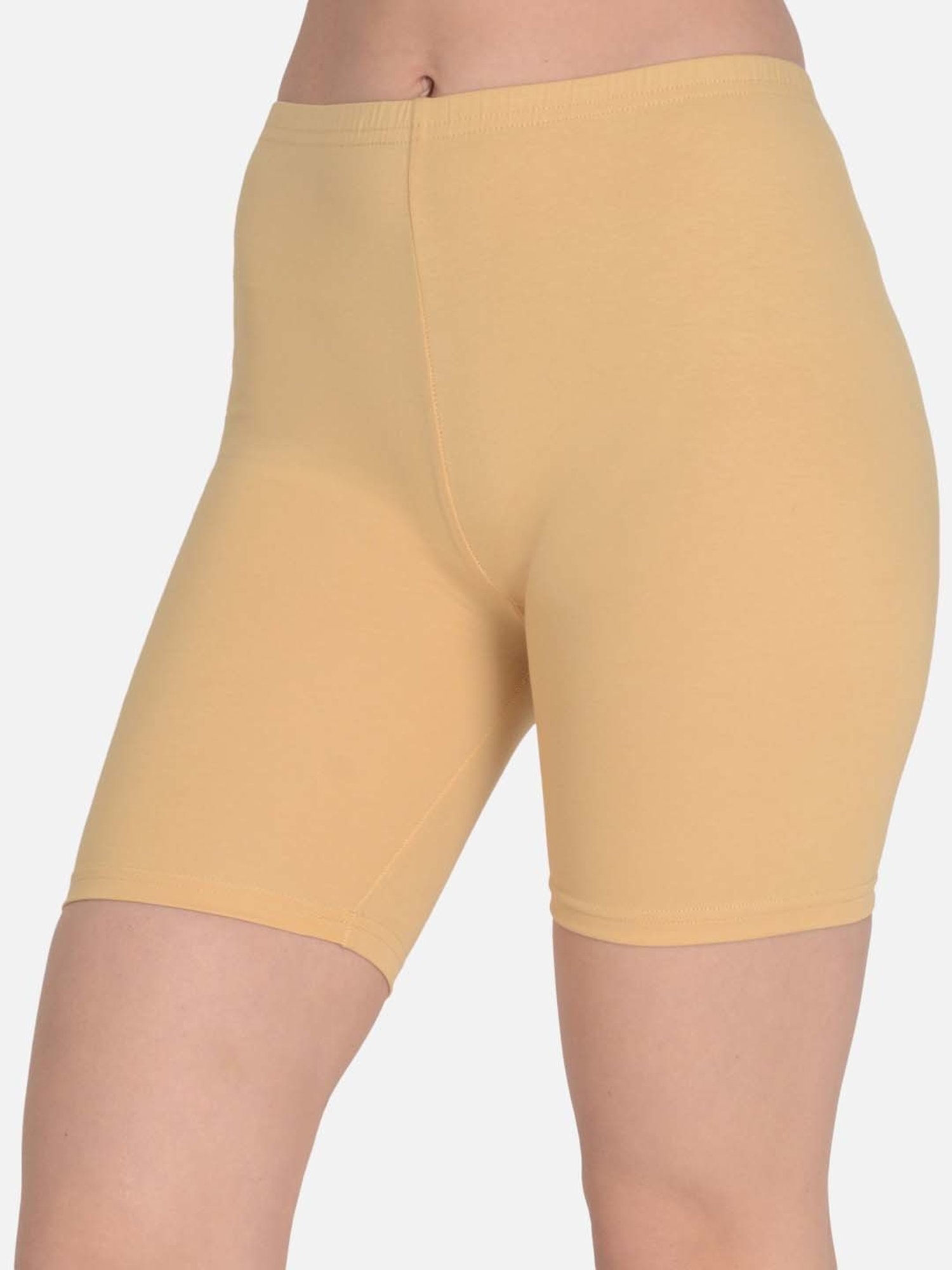 mod & shy Beige Cotton Cycling Sports Shorts