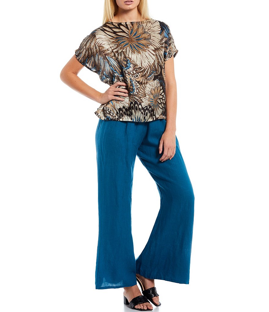 Bryn Walker Bess Italian Print Silk Boxy Shirt