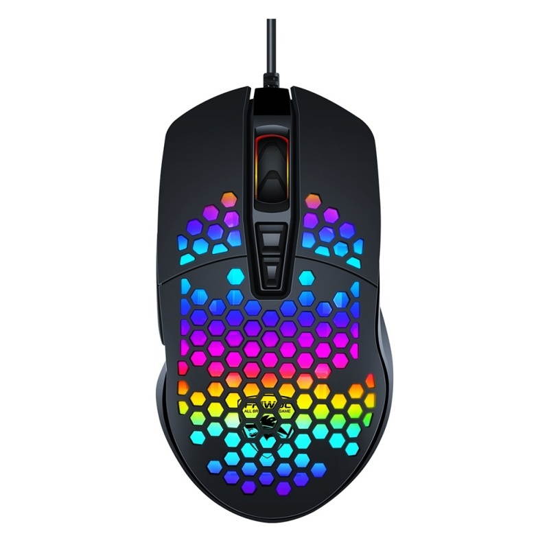 V9 Ergonomic 4000DPI USB Wired Hollow-out RGB Light Gaming Mouse Mice for PC