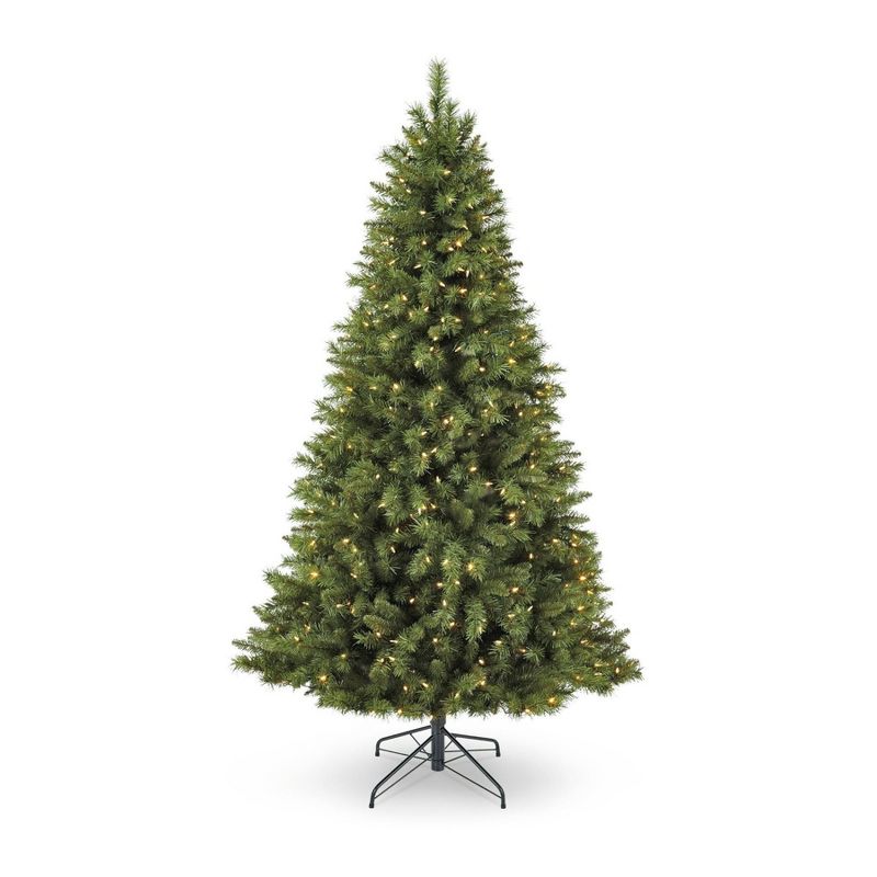 NOMA CTI1516238 7-Foot Henry Fir Artificial Color Changing Pre-Lit Holiday Christmas Tree with 400 Warm White/Multicolor LED Lights, and Metal Stand