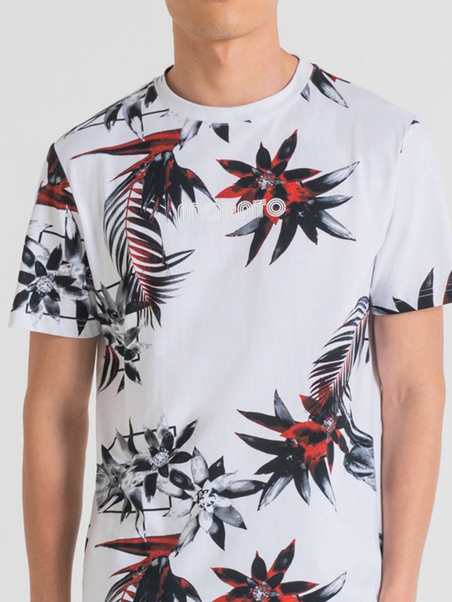 Antony Morato White Regular Fit Printed T-Shirt