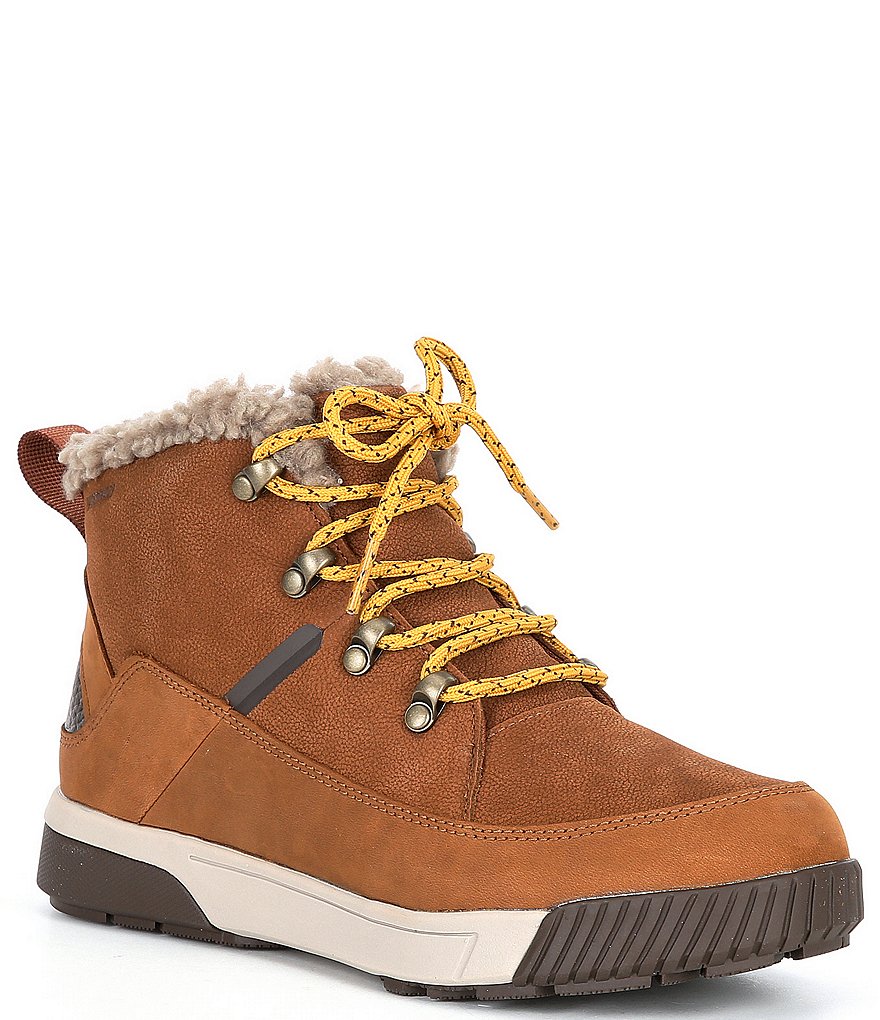 The North Face Women's Sierra Mid Lace Waterproof Leather Faux Fur Collar Booties