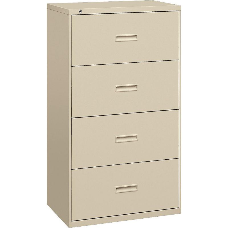 Basyx 400 Series Four-Drawer Lateral File 36w x 19-1/4d x 53-1/4h Putty 484LL