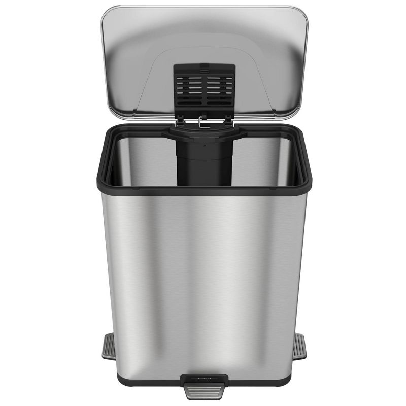 halo quality 13gal TapCan Deluxe Stainless Steel Pedal Sensor Step Trash Can