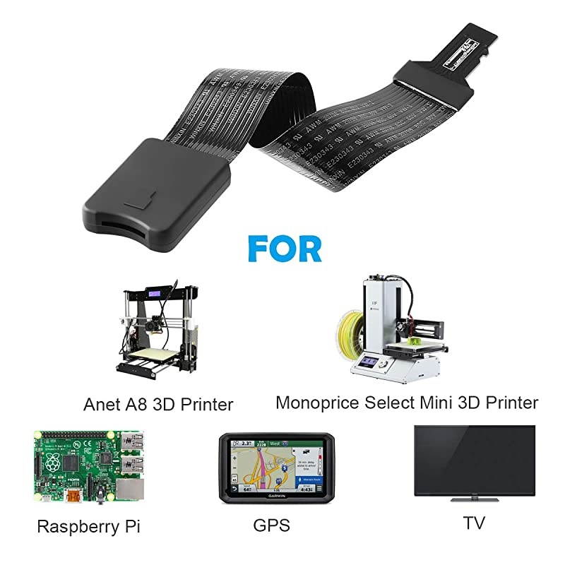 15CM Micro SD to Micro SD Card Extension Cable Adapter4 8 16 32GB TF Memory Card Reader Flexible Extender Compatible with SanDisk MicroSDHCMonoprice MiniAnet A8 3D PrinterRaspberry PiGPSTV