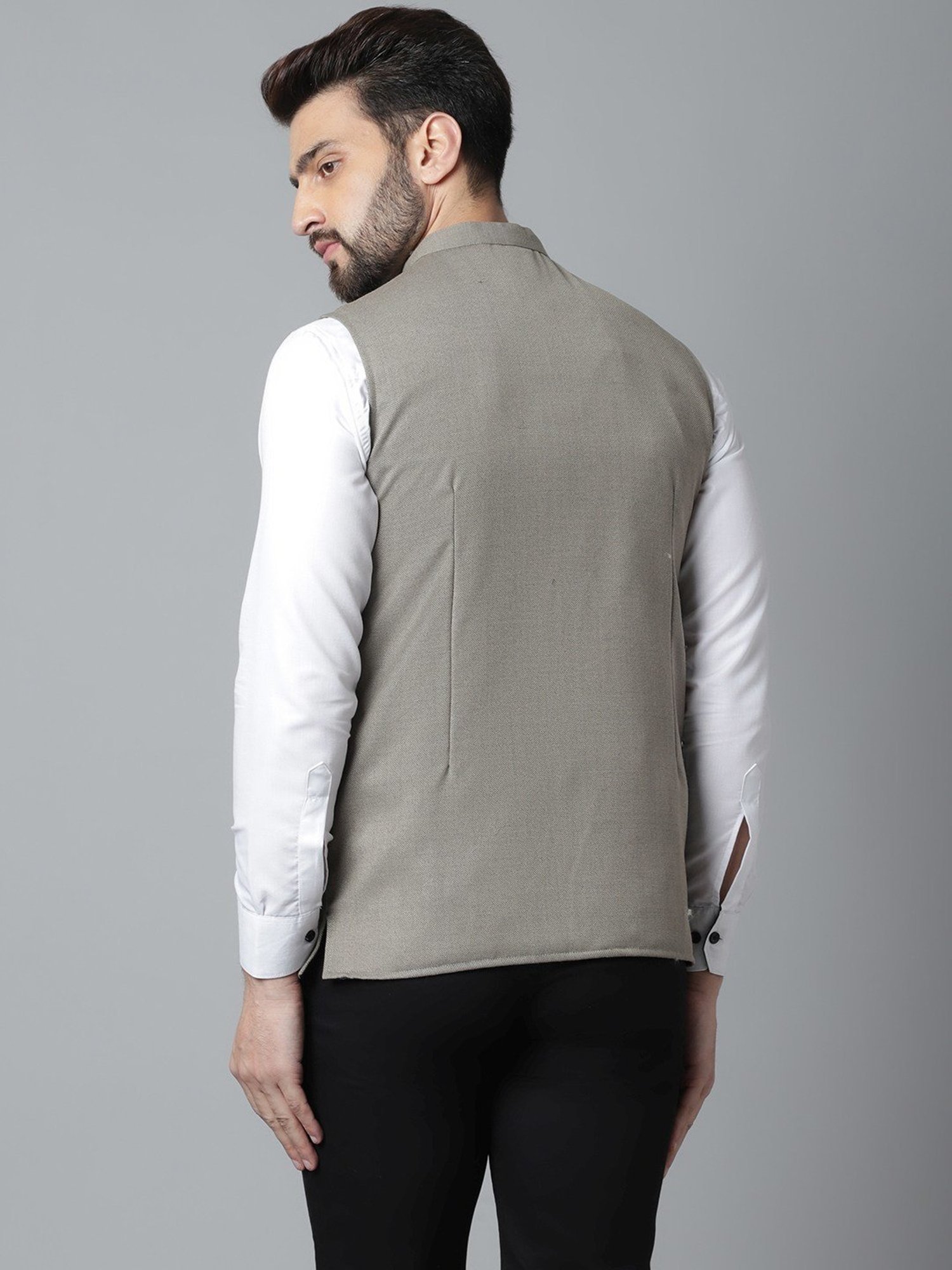Even Cream Regular Fit Nehru Jacket
