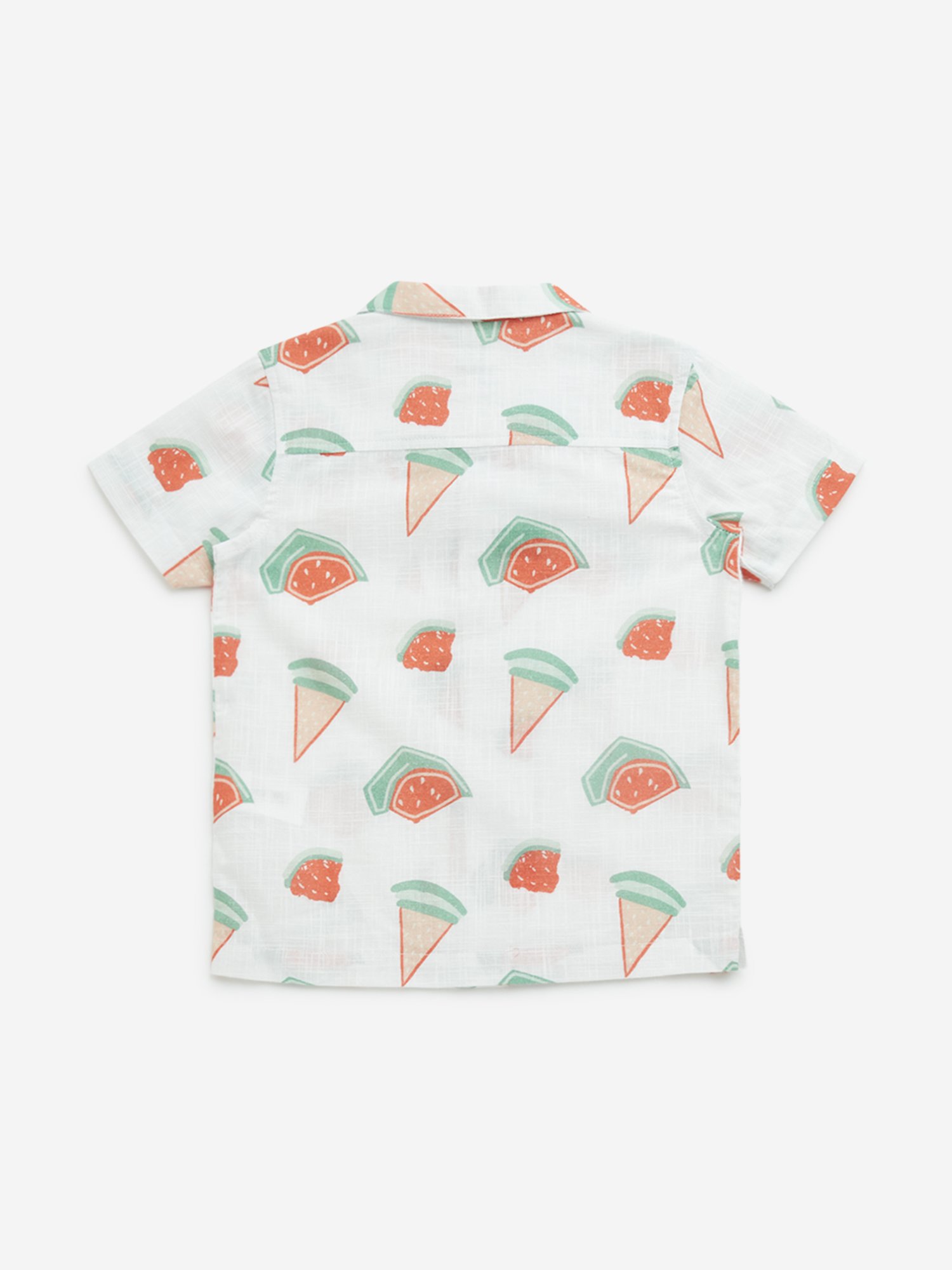 HOP Kids by Westside White Watermelon Printed Shirt