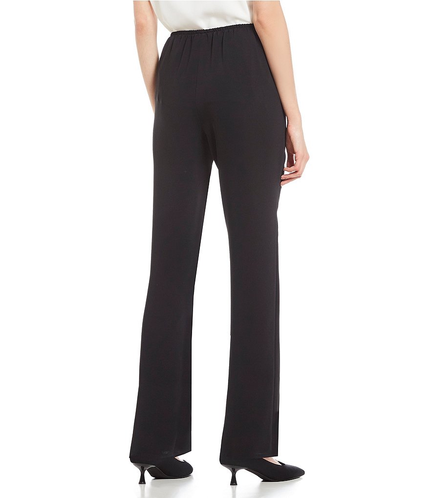 Caroline Rose Matte Crepe Pull-On Straight-Leg Pants